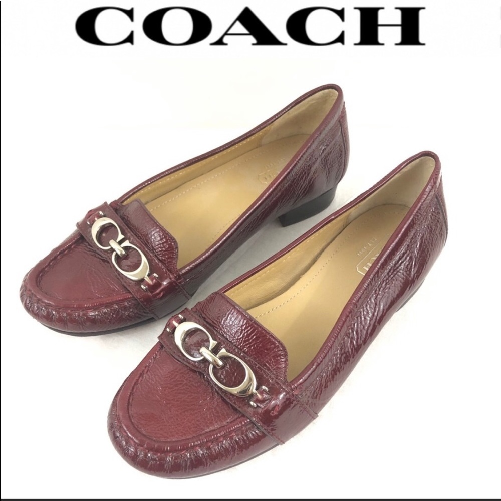 Coach ruby Eloise crinkle patent leather loafer 6B